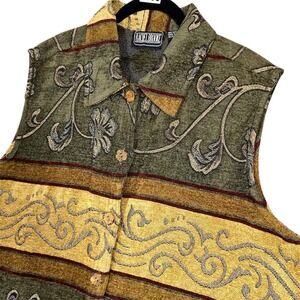 Rachel Brooke Vest Women's 2x Fall Colors Teacher Upholstered Grannycore